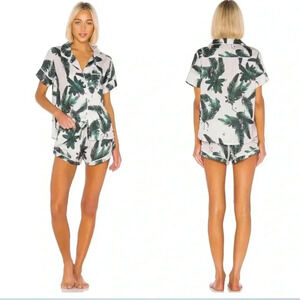 Revolve Plush Short Pajamas Pink Jungle Tropical Size XS